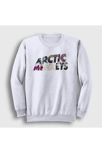 Presmono Unisex Λευκή Μάσκα Arctic Monkeys Φούτερ 14735tt