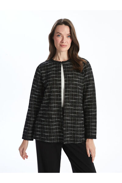 LC Waikiki Crew Neck Plaid Women's Cardigan