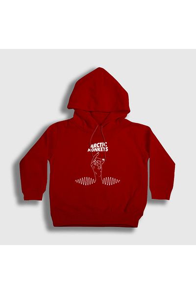Presmono Унисекс детски суитшърт с качулка Arctic Monkeys в червен цвят, 14982tt