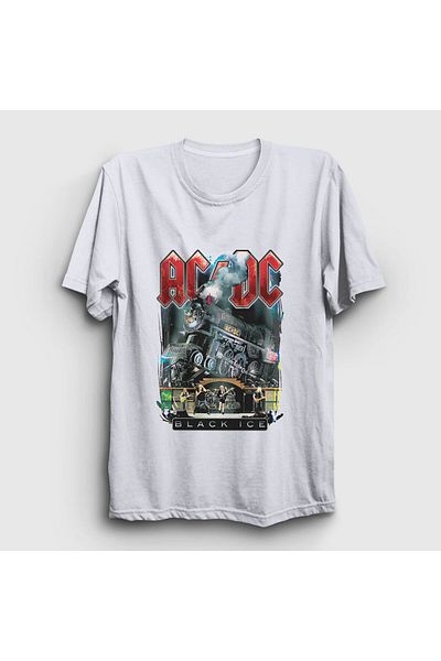 Presmono Μπλουζάκι Unisex White Black Ice Train Ac/dc 5985tt