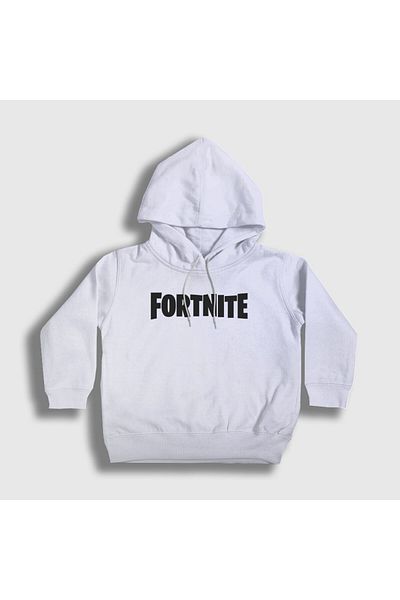 Presmono Unisex Παιδικό λευκό λογότυπο Fortnite φούτερ με κουκούλα 27969tt