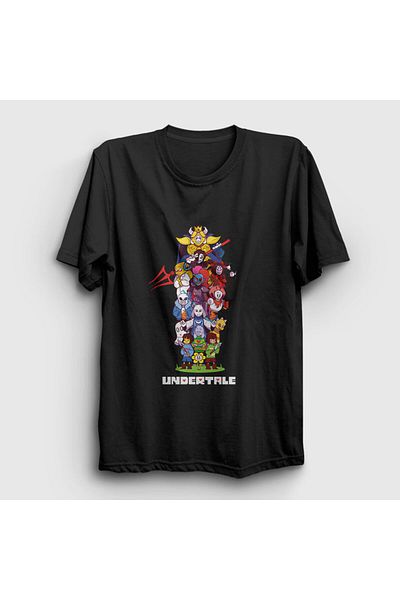 Presmono Μαύρο μπλουζάκι All Undertale Unisex - 31611tt