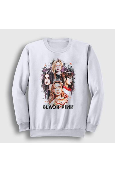 Presmono Unisex Λευκό Κοριτσίστικο Μαύρο Ροζ Φούτερ 19419tt