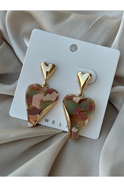 HERCY 1. Class Imported Design - Gold Earrings, Heart Earrings, Oversized Dan...