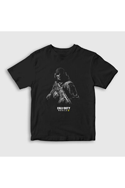 Presmono Unisex Kids Black Mobile Call Of Duty T-shirt 27061tt