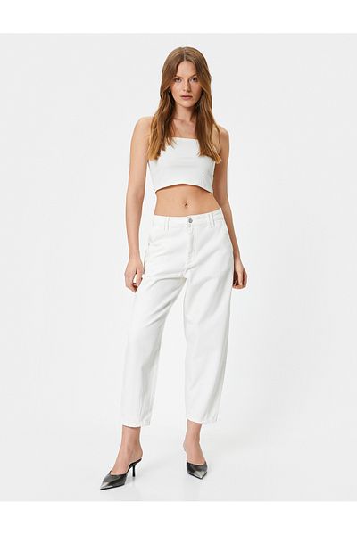 Koton Bequeme Passform High Waist Jeans - Baggy Jeans