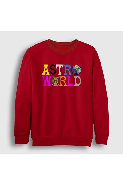 Presmono Унисекс червен суитшърт Astroworld V2 Travis Scott 44178tt