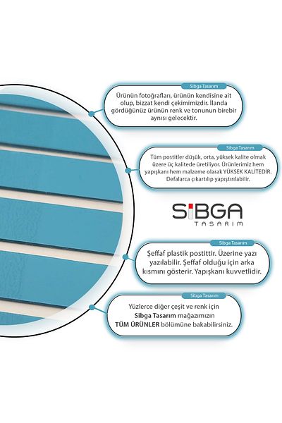 sibga tasarım Transparent Colored Post-It Note Paper - 200 Sheets Bookmark Sticker