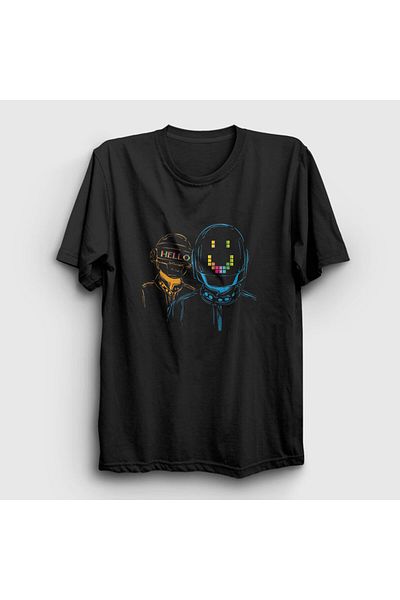 Presmono Μπλουζάκι Unisex Μαύρο Hello Daft Punk 59591tt