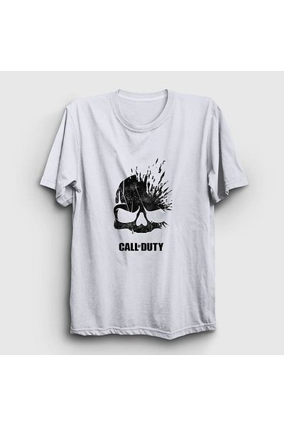 Presmono Μπλουζάκι Unisex White Skull Call Of Duty 27104tt