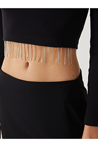 LC Waikiki XSIDE Crew Neck Women's Crop with Stones