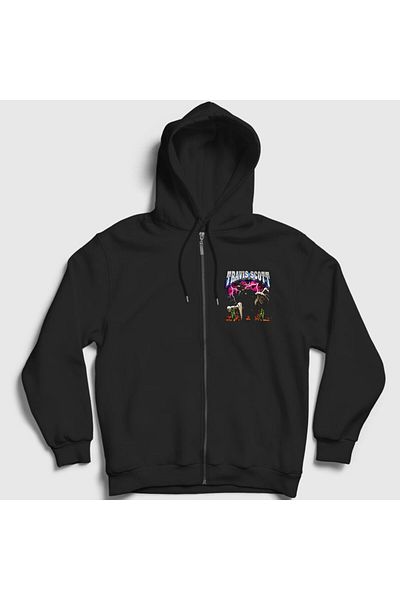 Presmono Унисекс суитшърт с качулка и цип Black Lightning Astroworld Travis Scott 42855tt