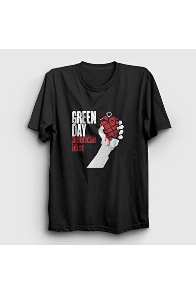 Presmono Unisex Siyah American Idiot Green Day T-shirt 55165tt