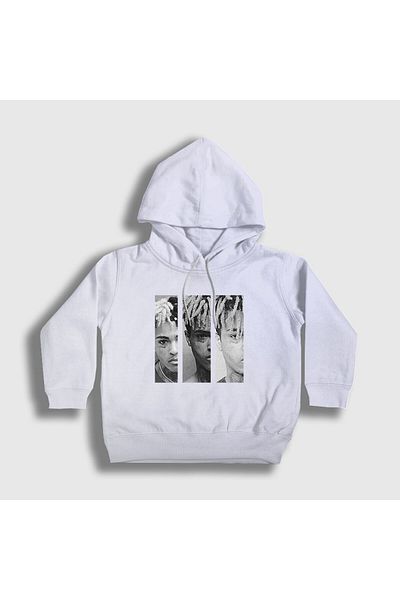 Presmono Λευκό Three Xxxtentacion Unisex Παιδικό φούτερ με κουκούλα - 49320tt