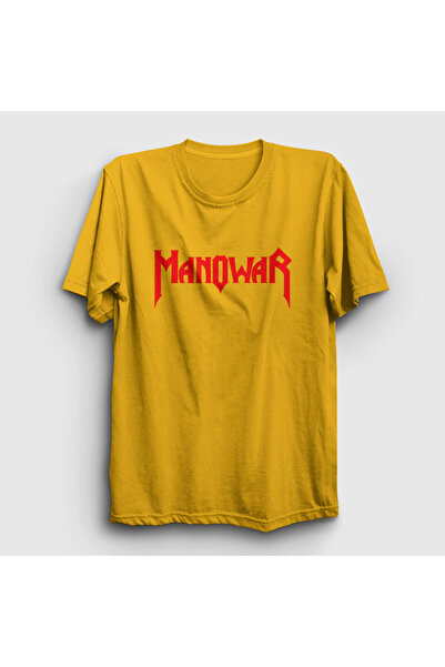 Presmono Unisex žuti logo Manowar T-shirt 63841tt