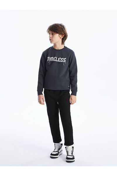 LC Waikiki Μακρυμάνικο φούτερ με στάμπα LCW Crew Neck για αγόρι