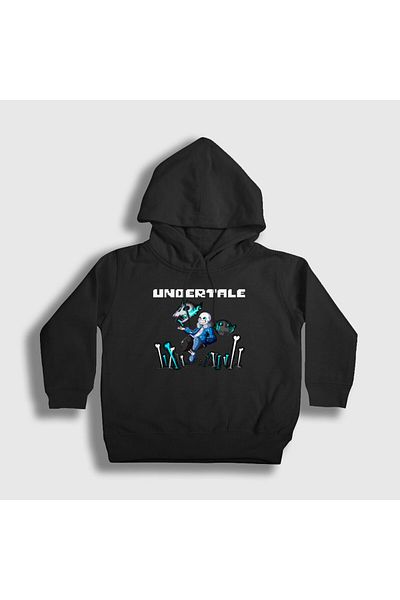 Presmono Унисекс детски суитшърт с качулка Black Bones Undertale 31909tt