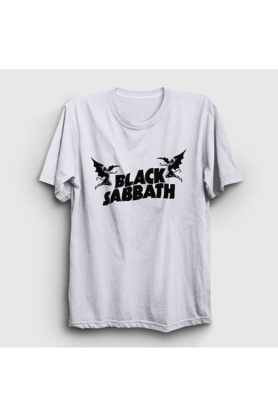 Presmono Μπλουζάκι Unisex Λευκό Λογότυπο Black Sabbath 17731tt