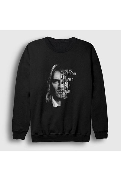 Presmono Унисекс черен суитшърт Ashamed Nirvana Kurt Cobain 35444tt