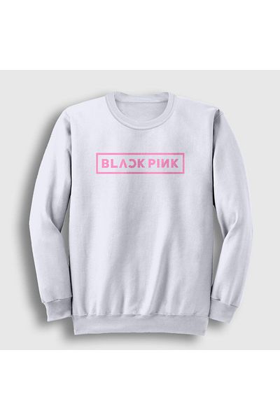 Presmono Unisex Λευκό Λογότυπο Blackpink Φούτερ 19764tt