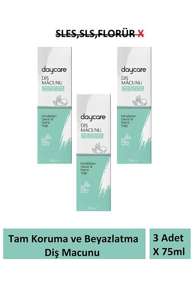 Daycare 3 Pieces X 75 ml Whitening and Full Protection Toothpaste