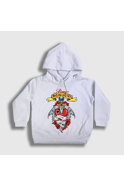 Presmono Hanorac cu glugă alb Always Bon Jovi pentru copii unisex 20048tt