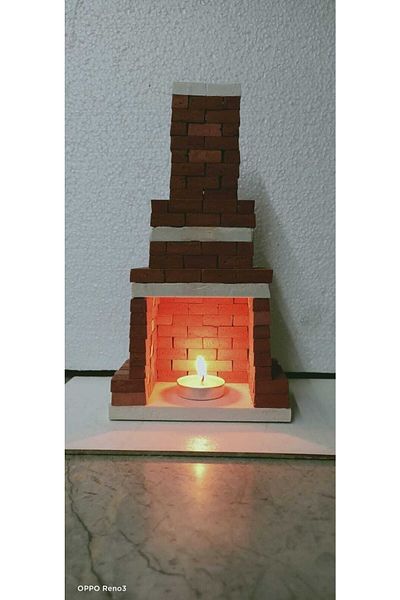 pazar 19 by hitit Miniature Brick Fireplace Package New