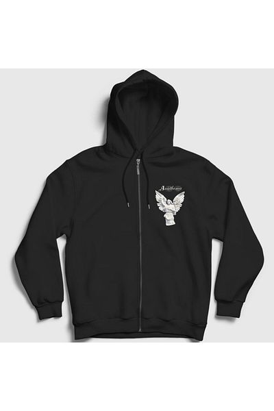 Presmono Φούτερ Unisex Black Eternity Anathema με φερμουάρ με κουκούλα 9514tt