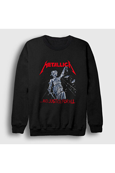 Presmono Unisex Siyah Lady Justice Metallica Sweatshirt 66971tt