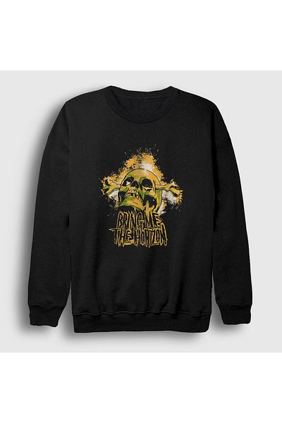 Presmono Unisex Μαύρο Skull Bring Me The Horizon Φούτερ 21178tt
