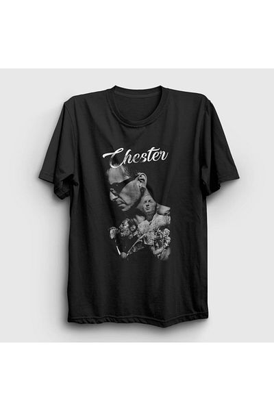 Presmono Унисекс черна тениска Chester V2 Linkin Park 97427tt