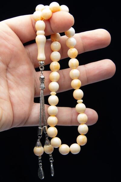 OTTOTESBİH Mărgele de rugăciune pentru bărbați, 10 mm, cu iaurt, moară, parfu...