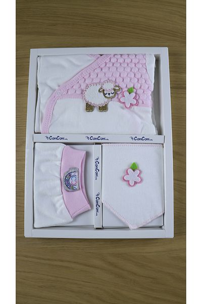 ConconBebe 5-Piece Lamb Hospital Discharge Set - Baby Cotton Newborn Set