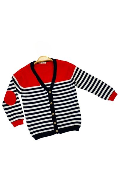 fancykidsantalya Boy's Cardigan Striped Front Buttoned 2-14 Years