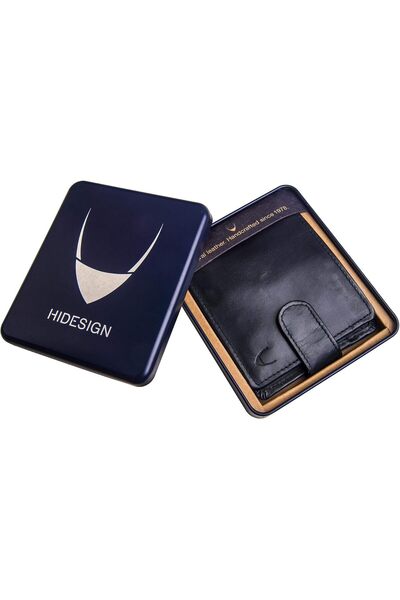 Hidesign 010 Bifold Wallet for Men - Genuine Leather, Black - Slim & Stylish Design, RFID Protection