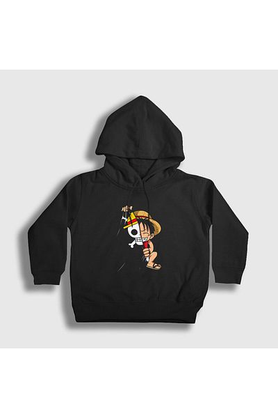 Presmono Унисекс детски суитшърт с качулка и черно знаме с аниме One Piece 135231tt