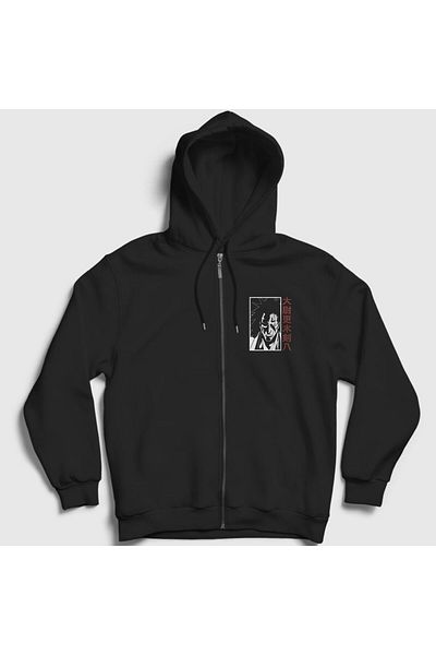 Presmono Φούτερ με κουκούλα Unisex Black Kenpachi Anime Bleach με φερμουάρ 127800 ττ