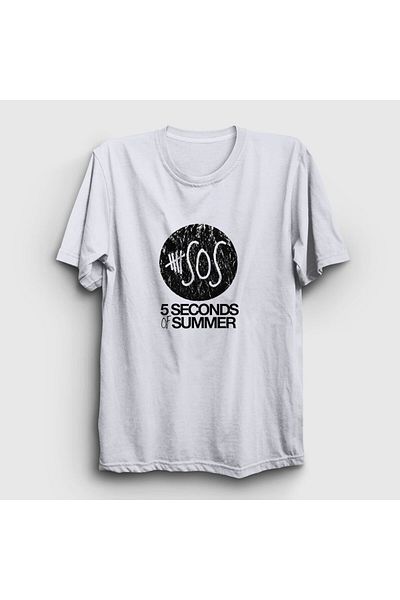 Presmono Μπλουζάκι Unisex Λευκό λογότυπο 5 Seconds Of Summer 78943tt