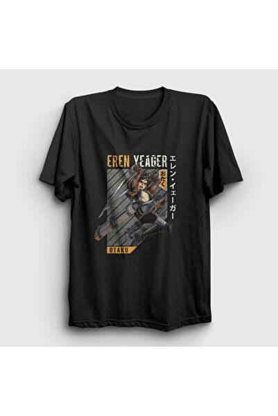 Presmono Unisex Black Eren Fan Anime Attack On Titan T-shirt125408tt