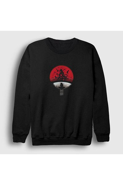 Presmono Унисекс черен суитшърт с аниме Uchiha Clan V2 Naruto 134579tt