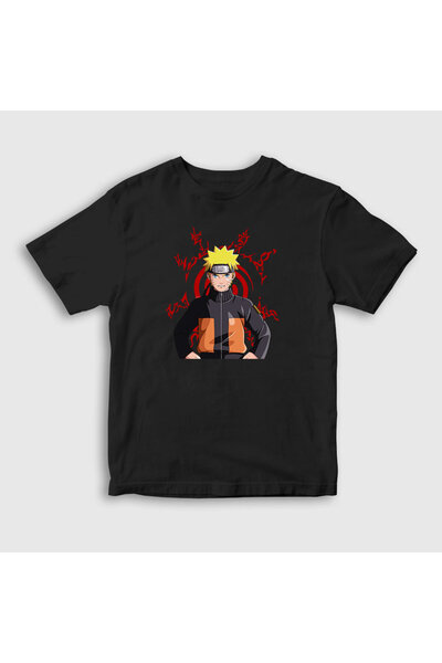 Presmono Unisex dečija crna majica Fuinjutsu anime Naruto 132020tt
