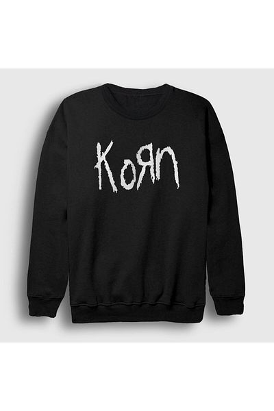 Presmono Унисекс суитшърт с черно лого Korn 92478tt