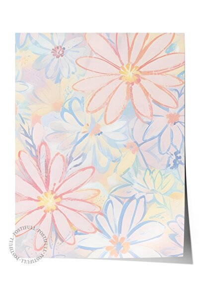 Postifull Poster cu flori încărcate de viață, poster de perete fără cadru, pi...