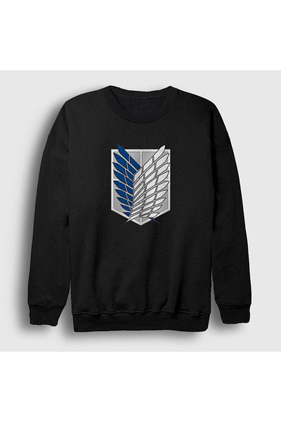 Presmono Унисекс черен суитшърт Scout Anime Attack On Titan 124823tt
