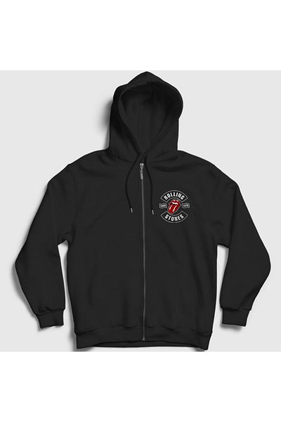 Presmono Φούτερ Unisex Black Tour The Rolling Stones με φερμουάρ με κουκούλα 118739 ττ