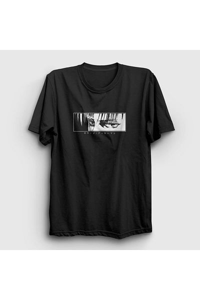Presmono Unisex Black Levi Eyes Anime Attack On Titan T-shirt 123607 tt