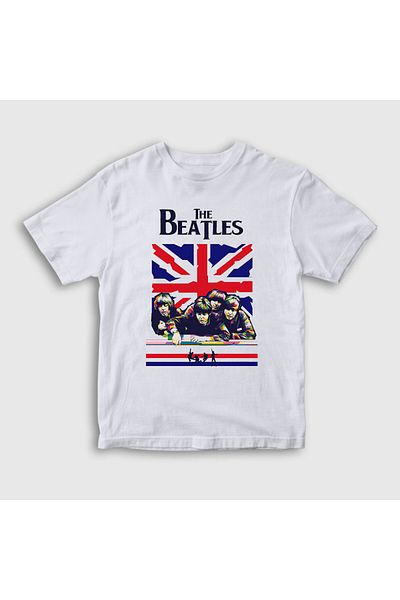 Presmono Tricou unisex pentru copii, alb, Marea Britanie The Beatles115642tt