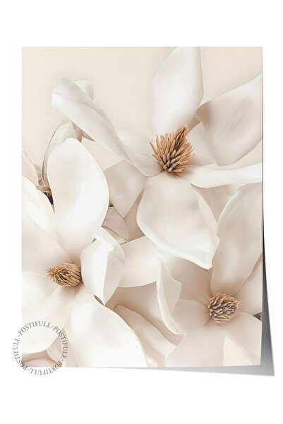 Postifull Flowering Magnolia Poster, Çerçevesiz Duvar Posteri, Dikey Duvar Ta...