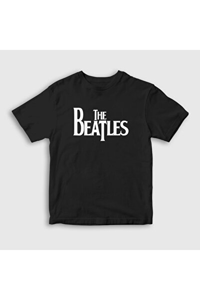 Presmono Unisex dečji crni logo The Beatles T-shirt 114760tt