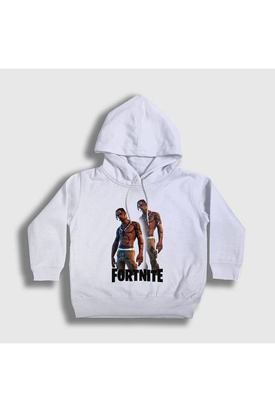 Presmono Unisex Baby White Travis Scott Fortnite φούτερ με πόρτα 122248 ττ